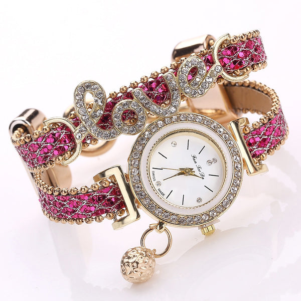 Rhinestone-detail Bracelet Watch