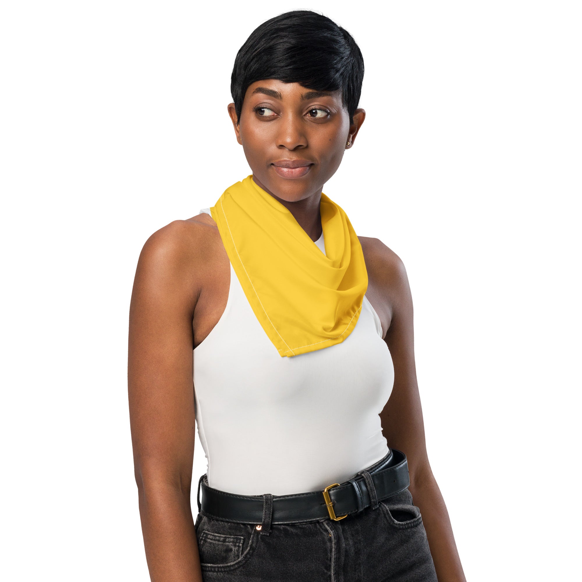 Yellow All-over print bandana - BELVANO Milan
