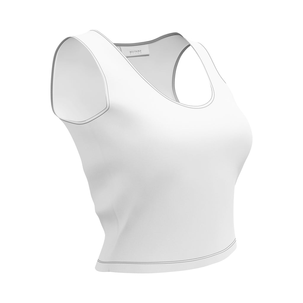 White Crop Top - BELVANO Milan