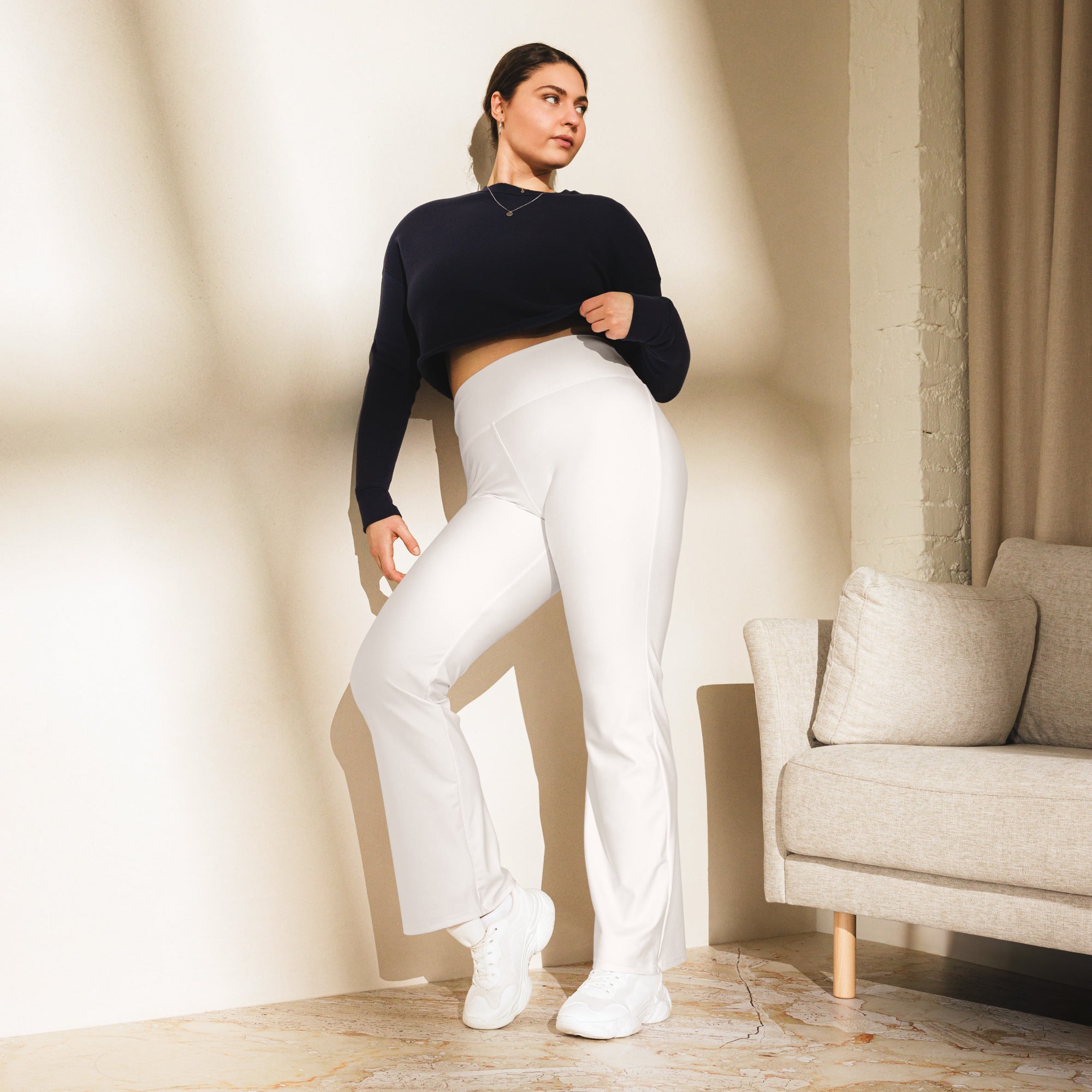 White Flare leggings - BELVANO Milan