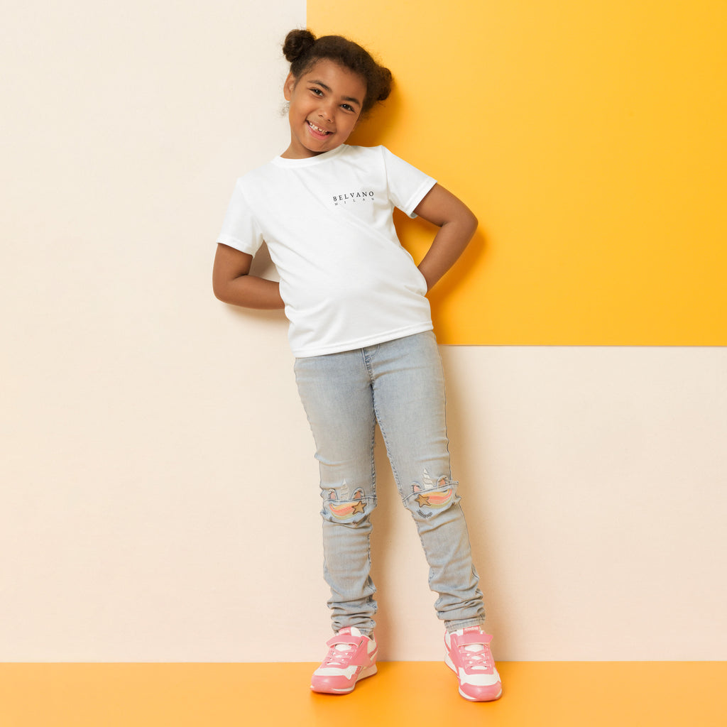 White Kids crew neck t-shirt - BELVANO Milan