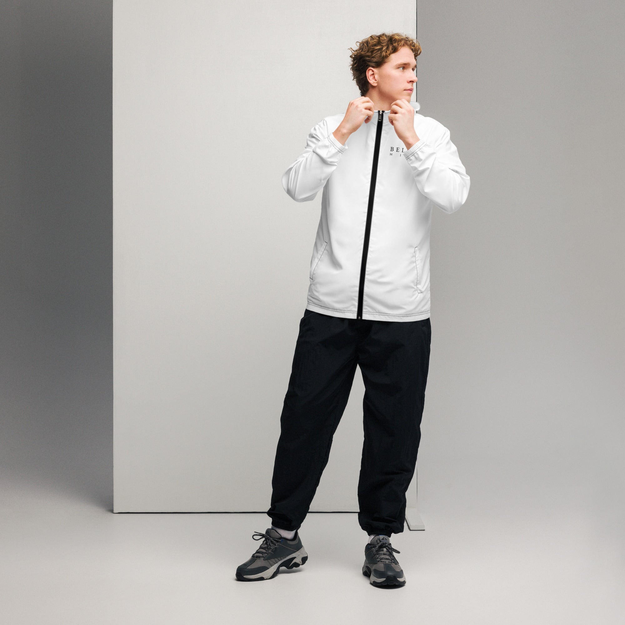 Black/White Men’s windbreaker - BELVANO Milan