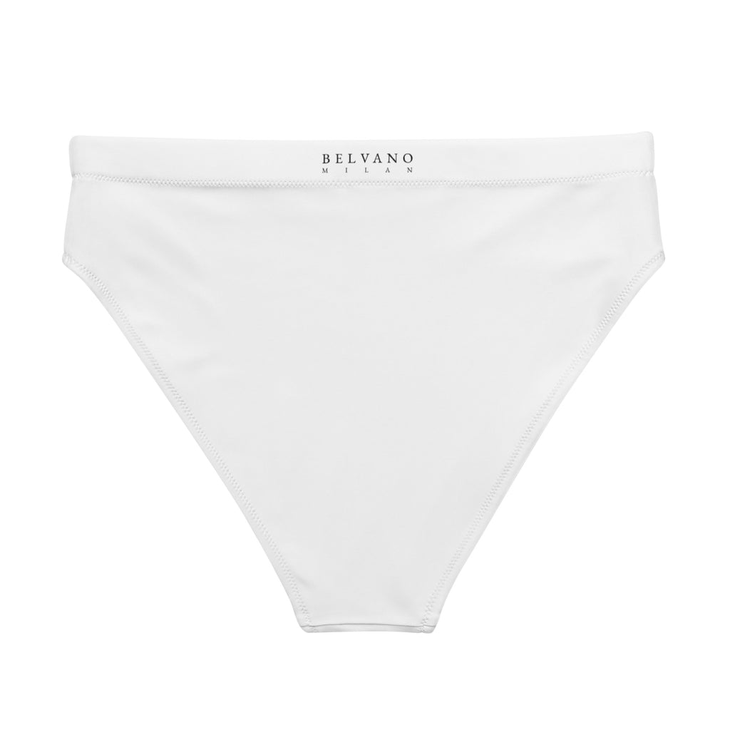 White Recycled high-waisted bikini bottom - BELVANO Milan