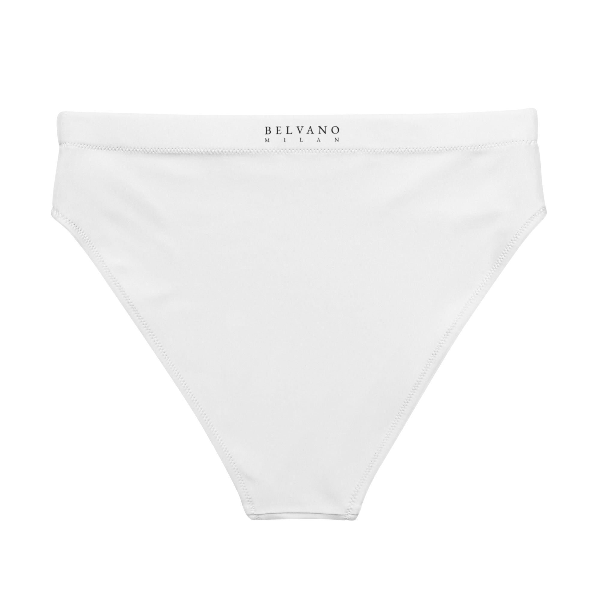 White Recycled high-waisted bikini bottom - BELVANO Milan