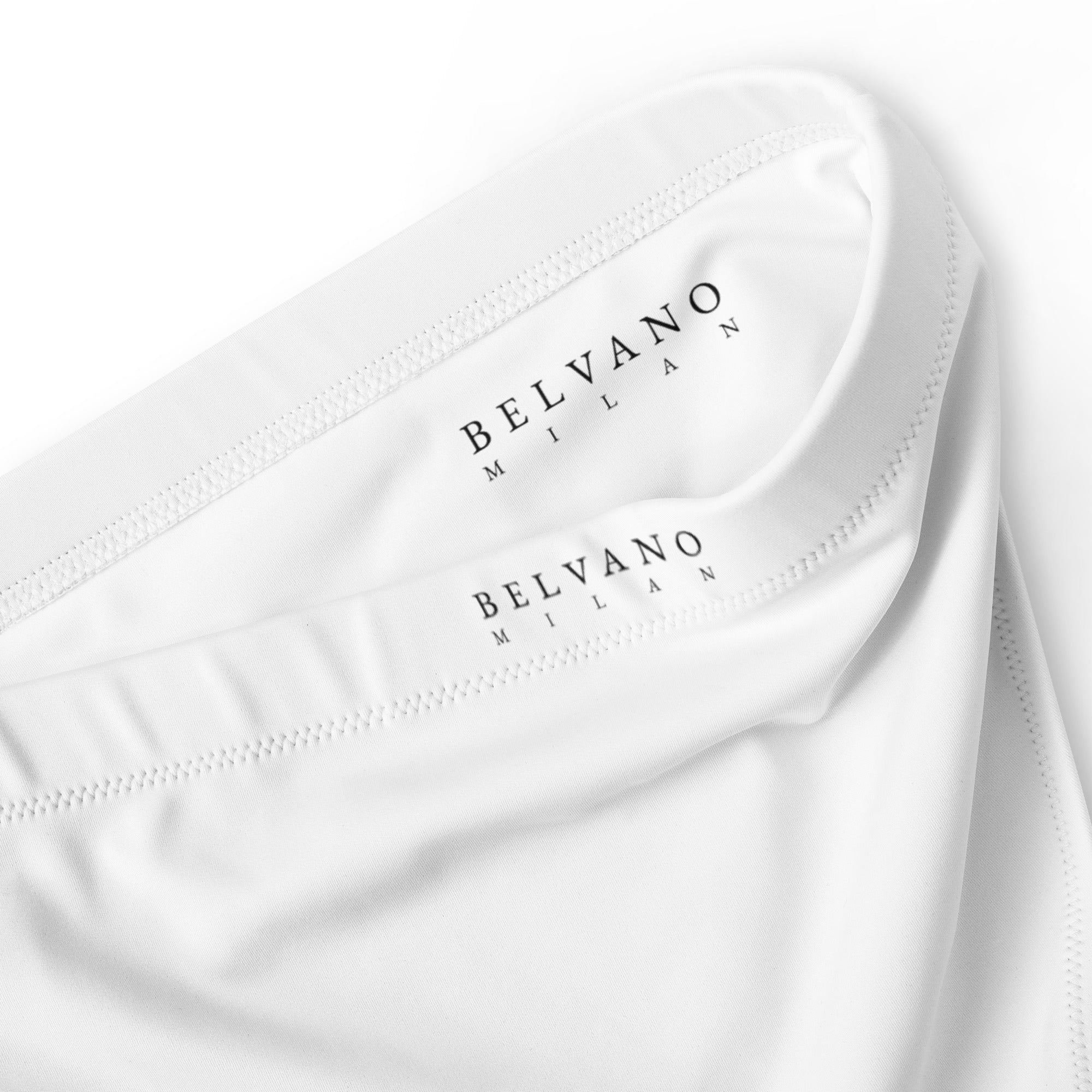 White Recycled high-waisted bikini bottom - BELVANO Milan