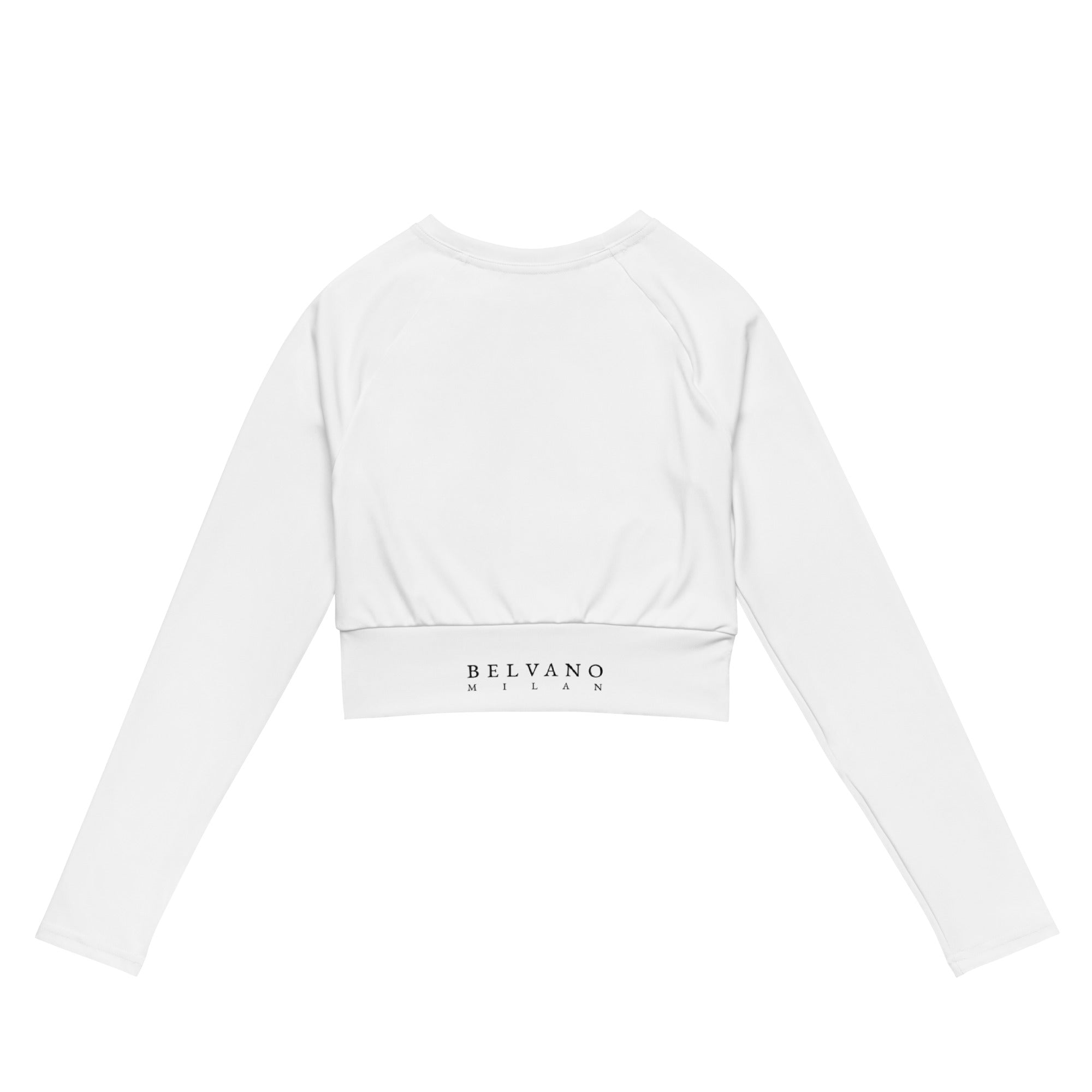 White Recycled long-sleeve crop top - BELVANO Milan