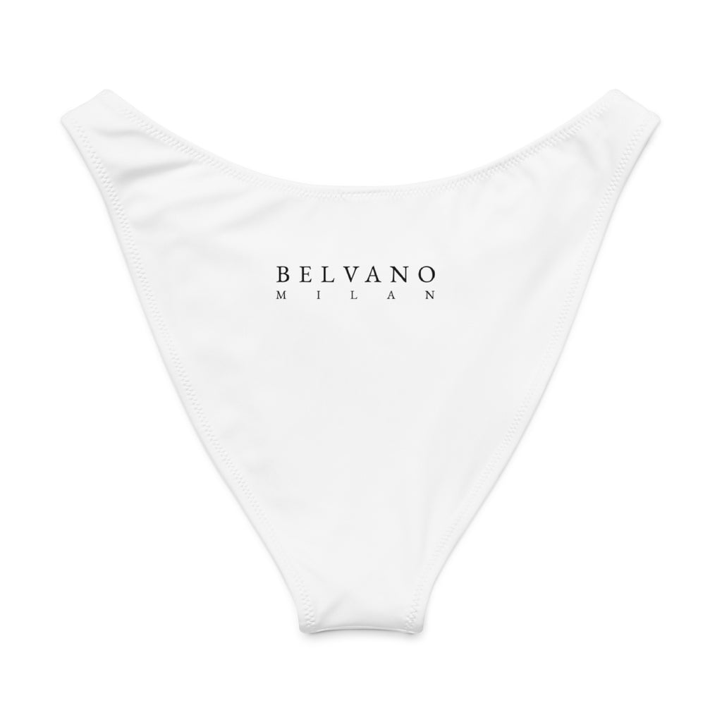 White Recycled V-cut bikini bottom - BELVANO Milan