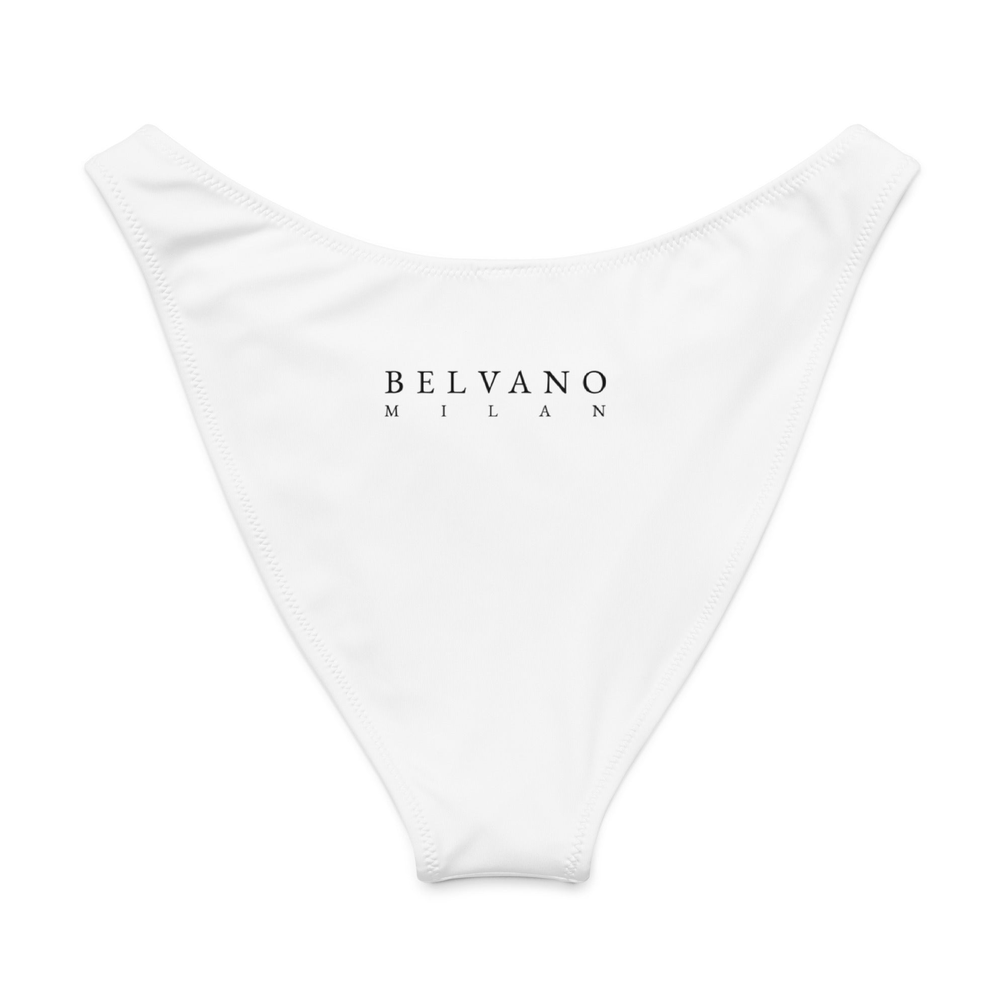 White Recycled V-cut bikini bottom - BELVANO Milan