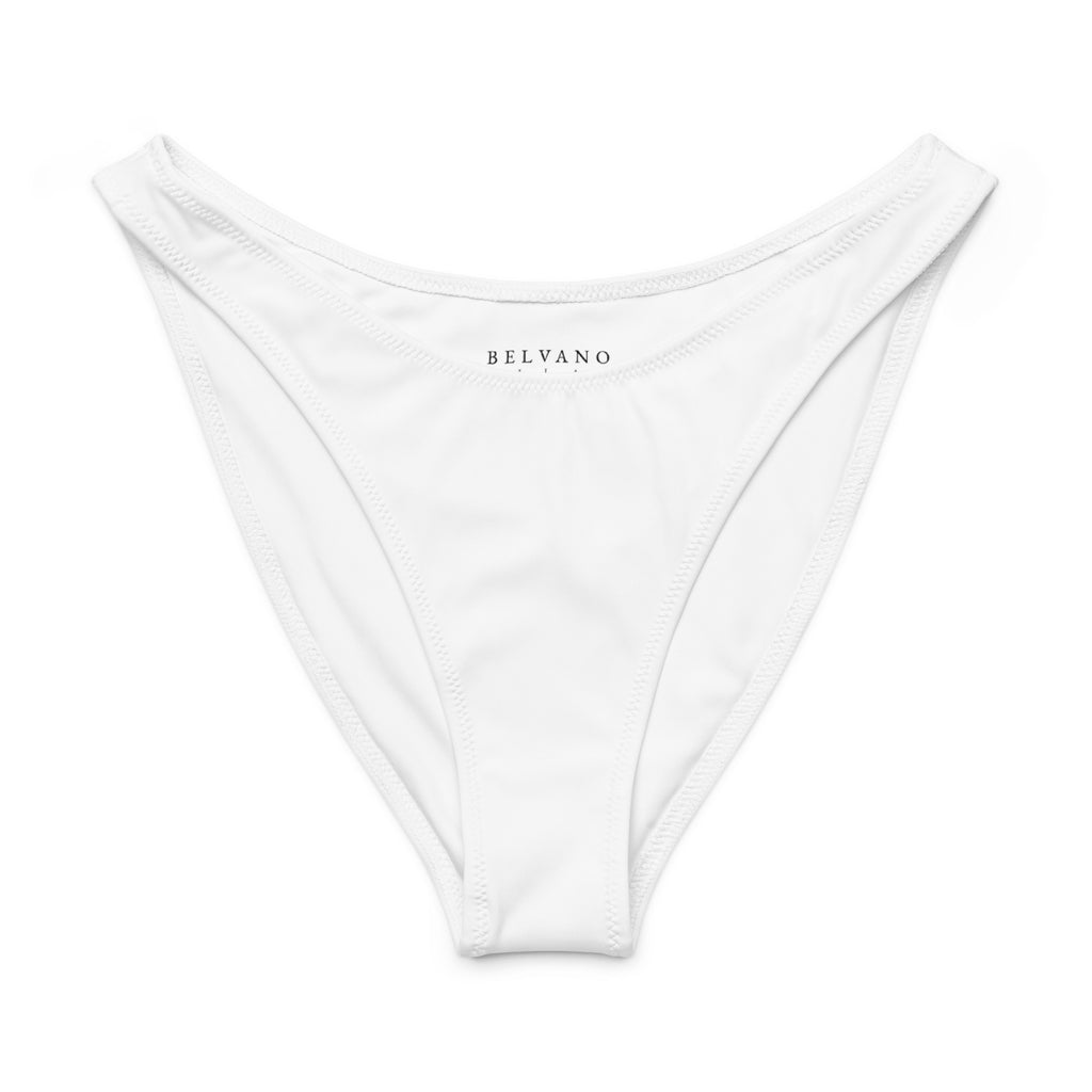 White Recycled V-cut bikini bottom - BELVANO Milan
