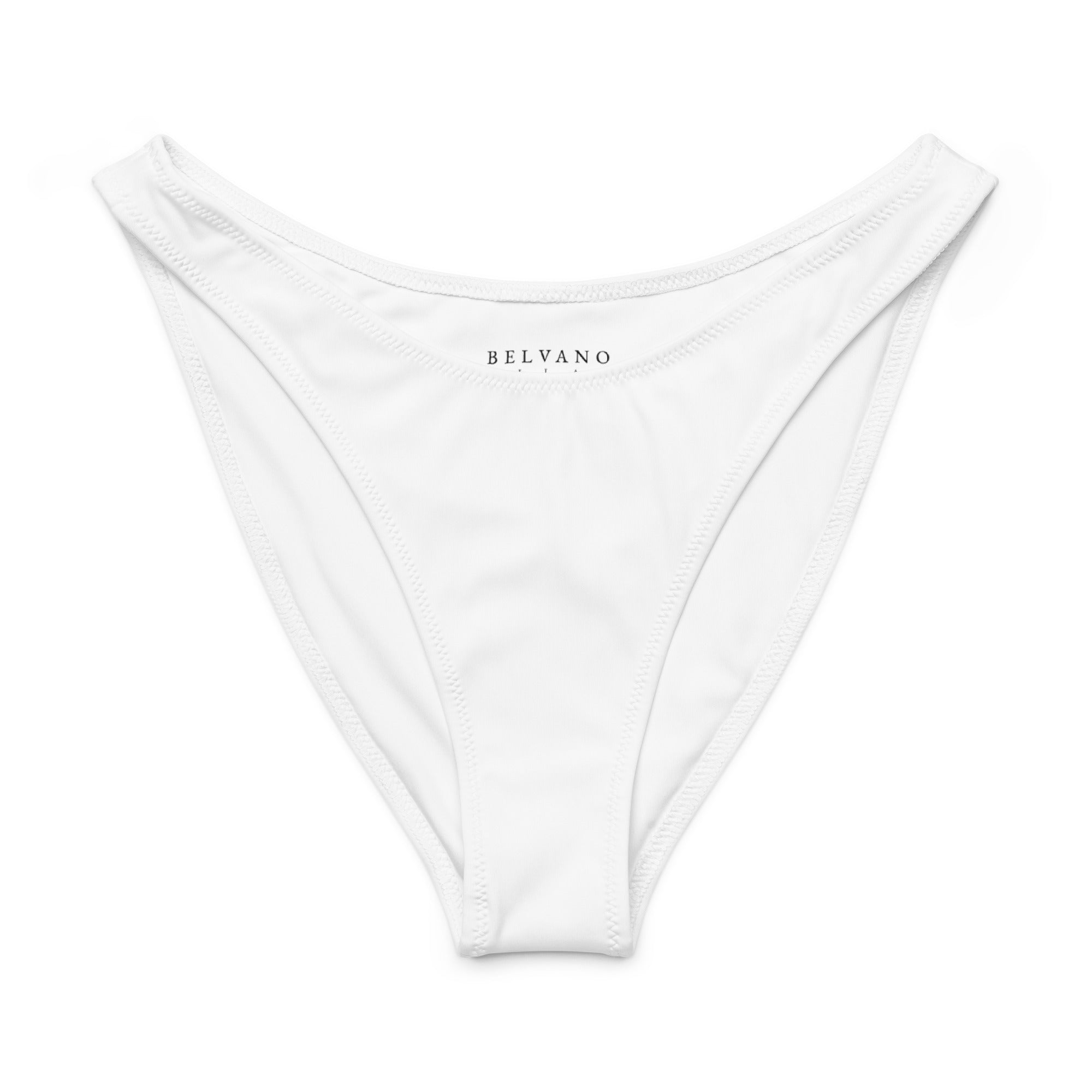 White Recycled V-cut bikini bottom - BELVANO Milan