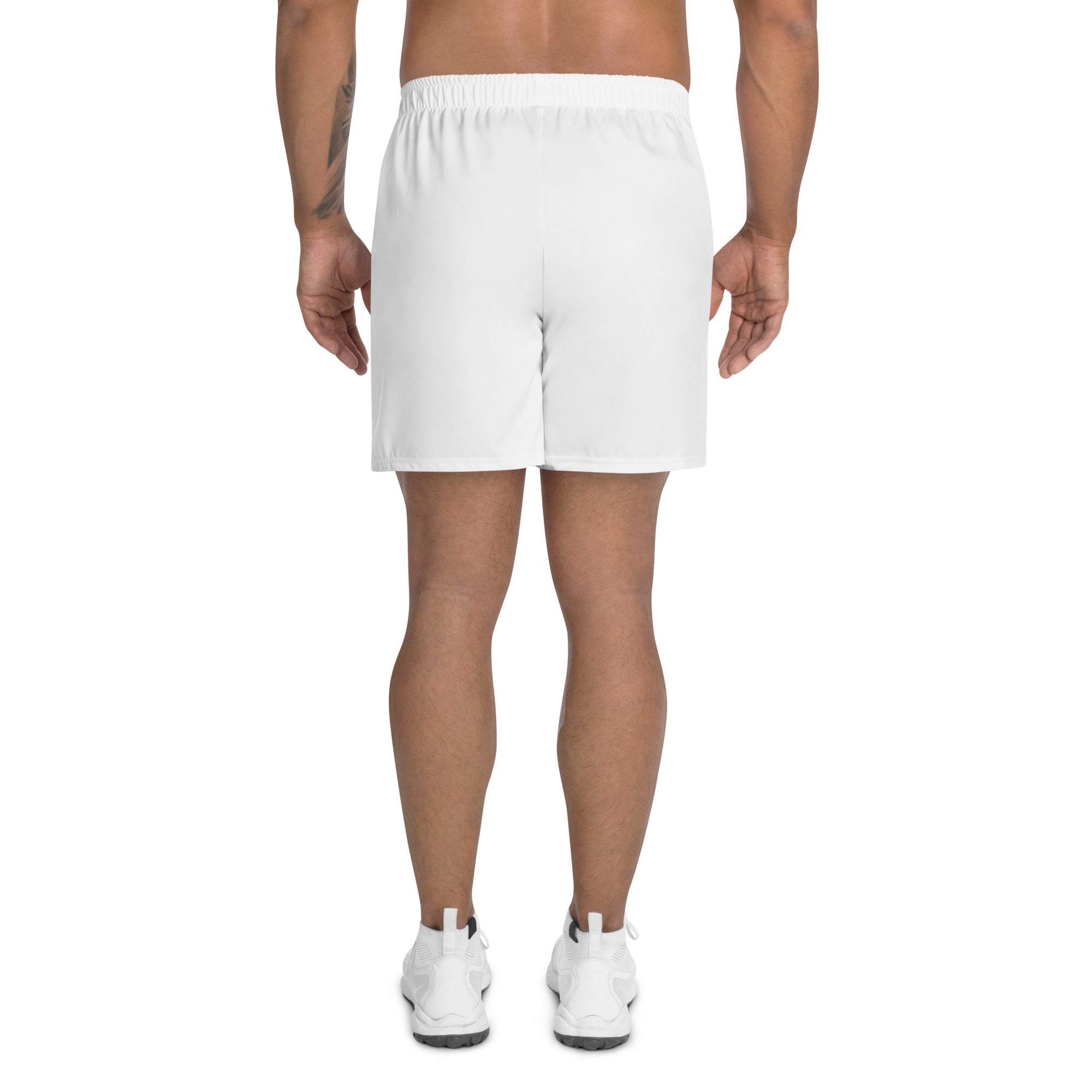 White All-Over Print Unisex Athletic Long Shorts - BELVANO Milan