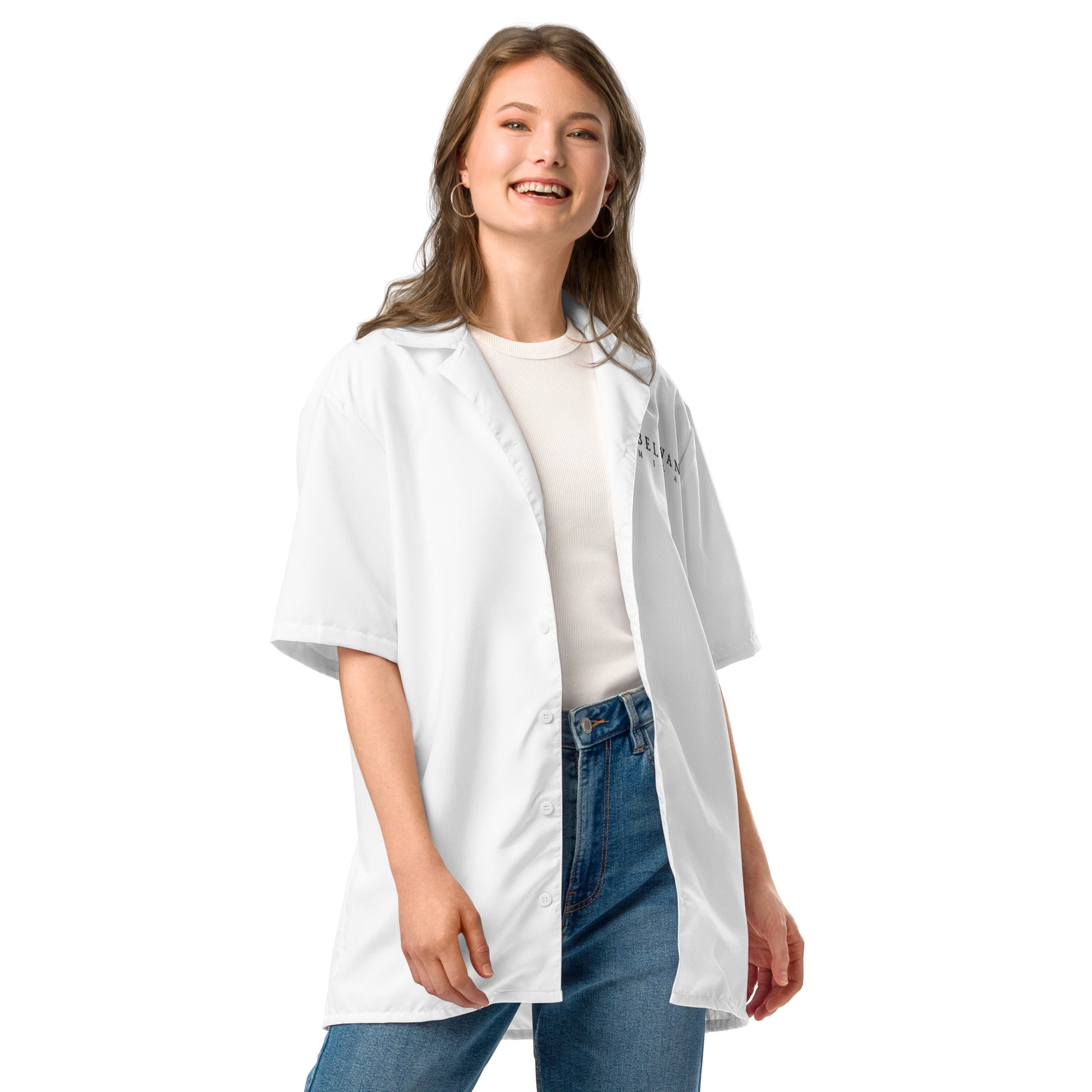 White Unisex button shirt - BELVANO Milan