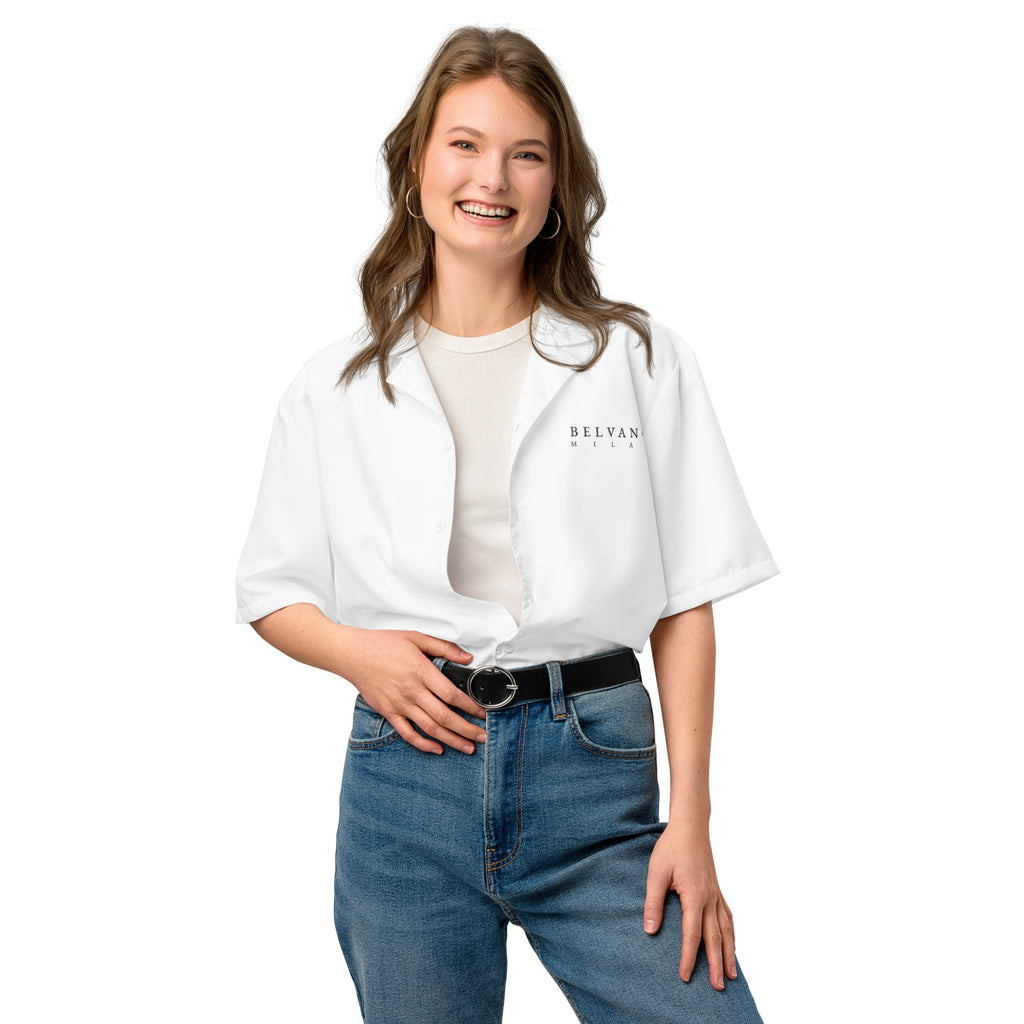White Unisex button shirt - BELVANO Milan