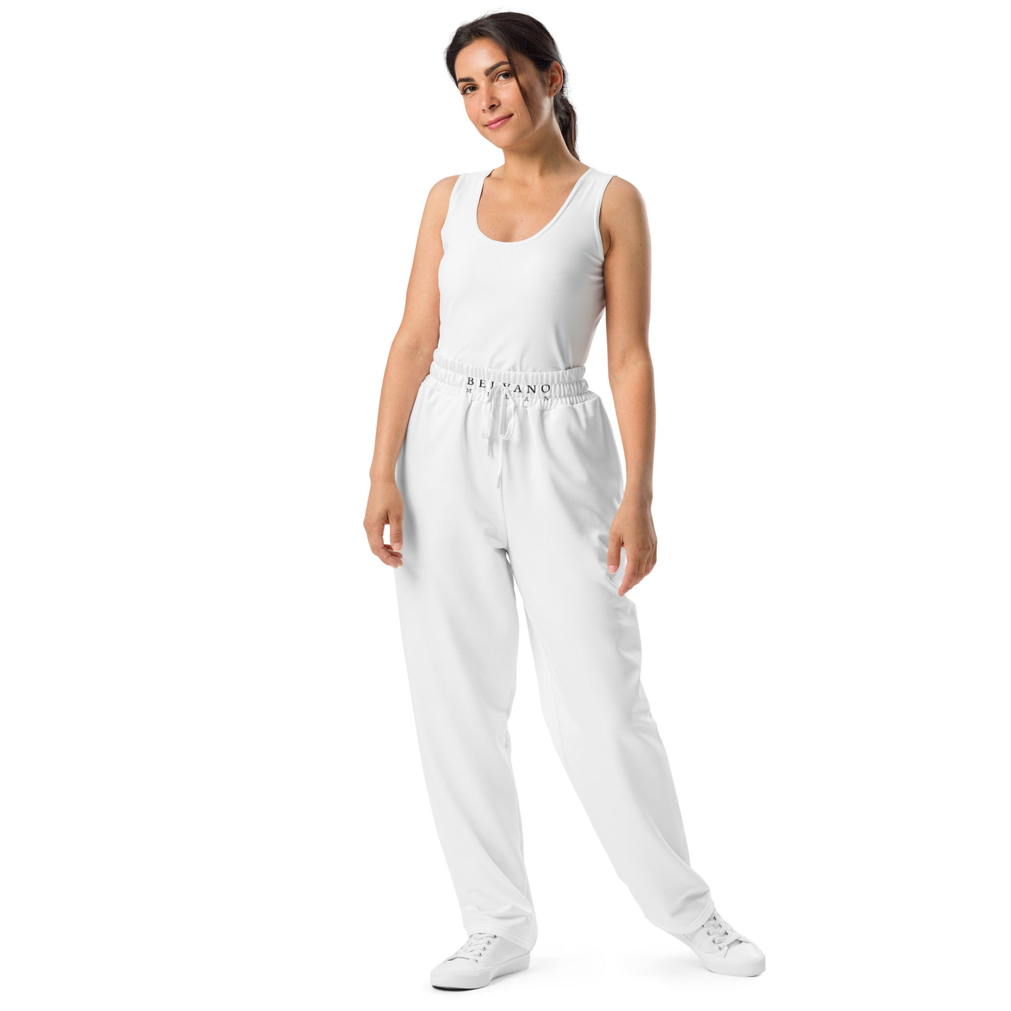 White Wide-leg joggers - BELVANO Milan
