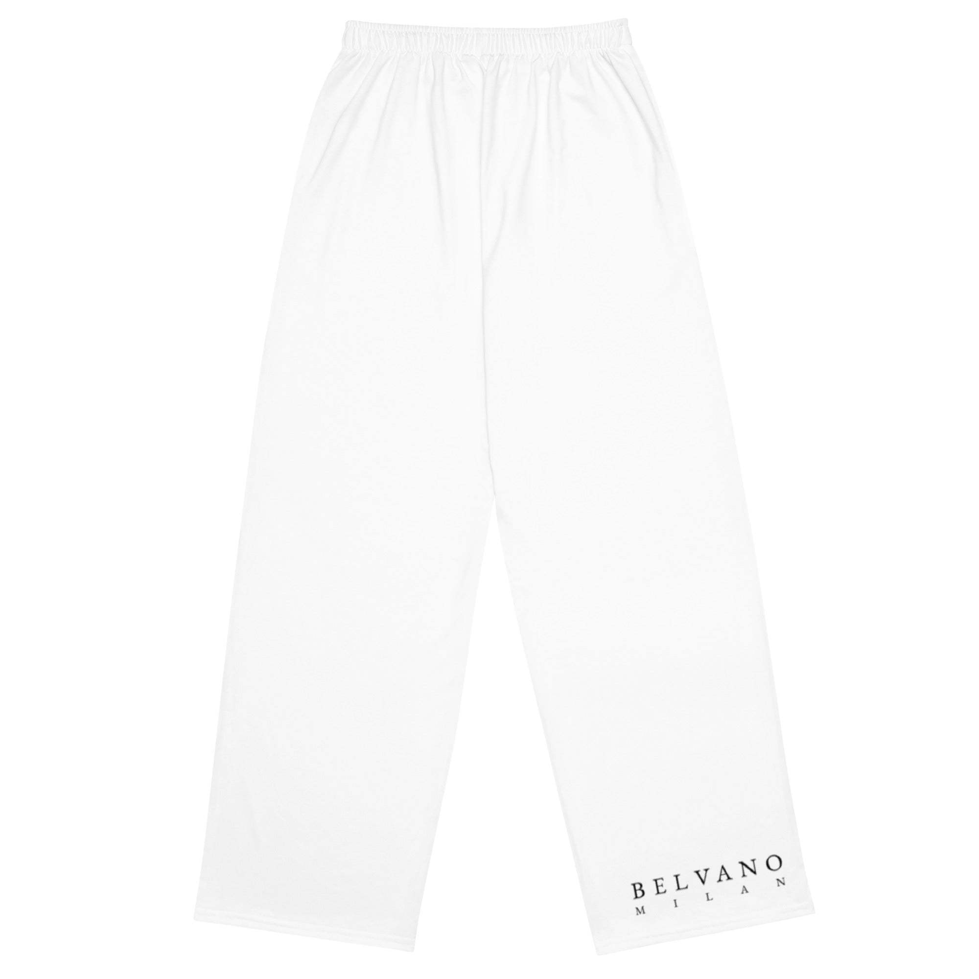White All-over print unisex wide-leg pants - BELVANO Milan