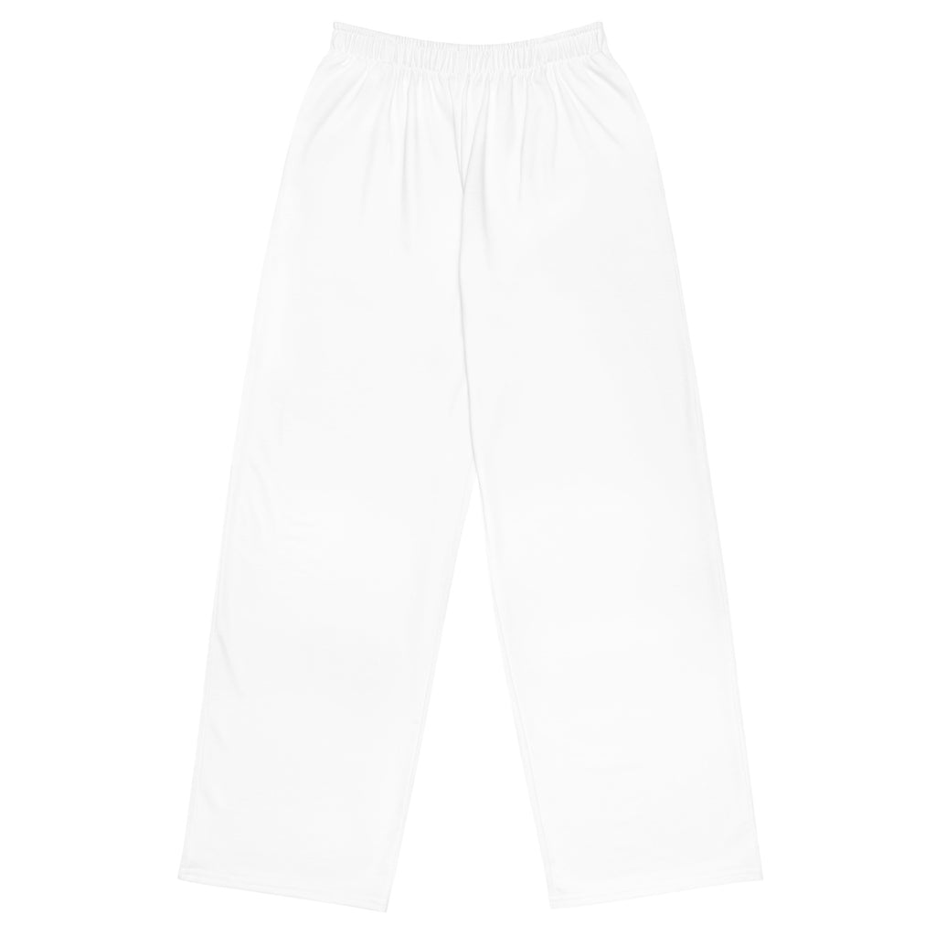 White All-over print unisex wide-leg pants - BELVANO Milan