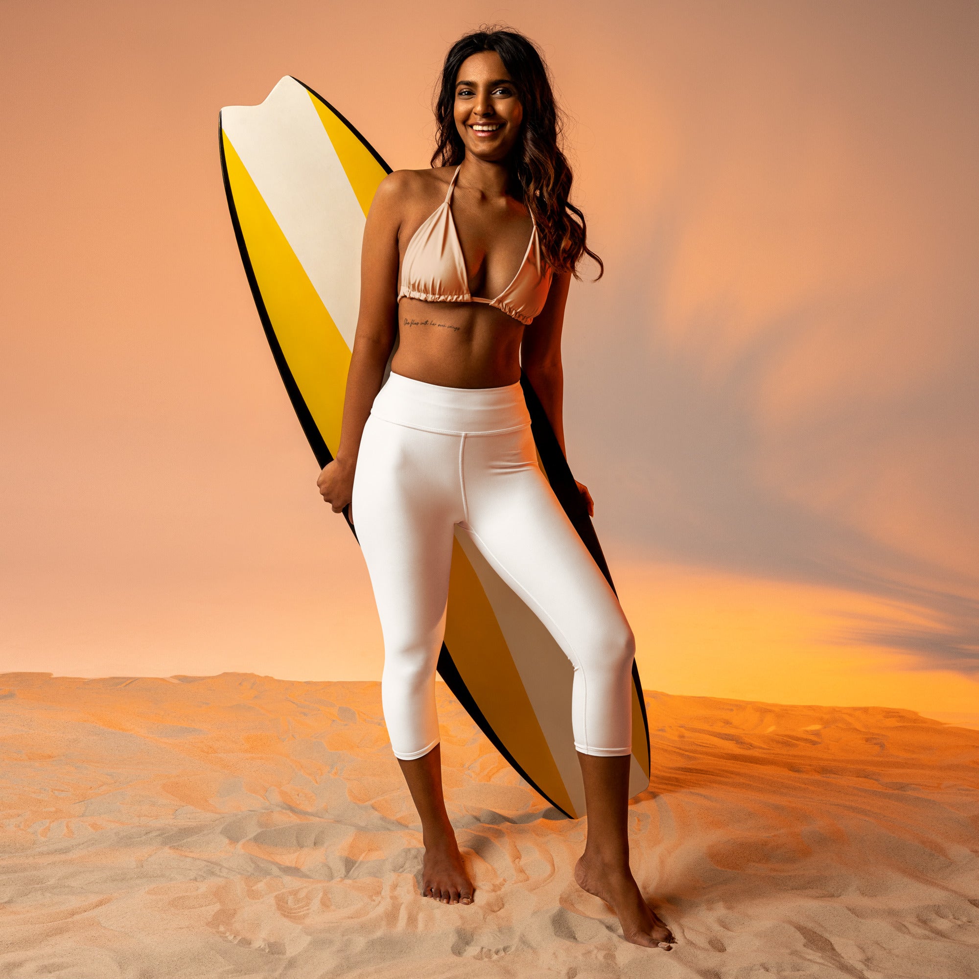 White Yoga Capri Leggings - BELVANO Milan