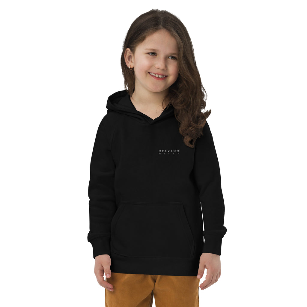 Black kids eco hoodie — BELVANO Milan
