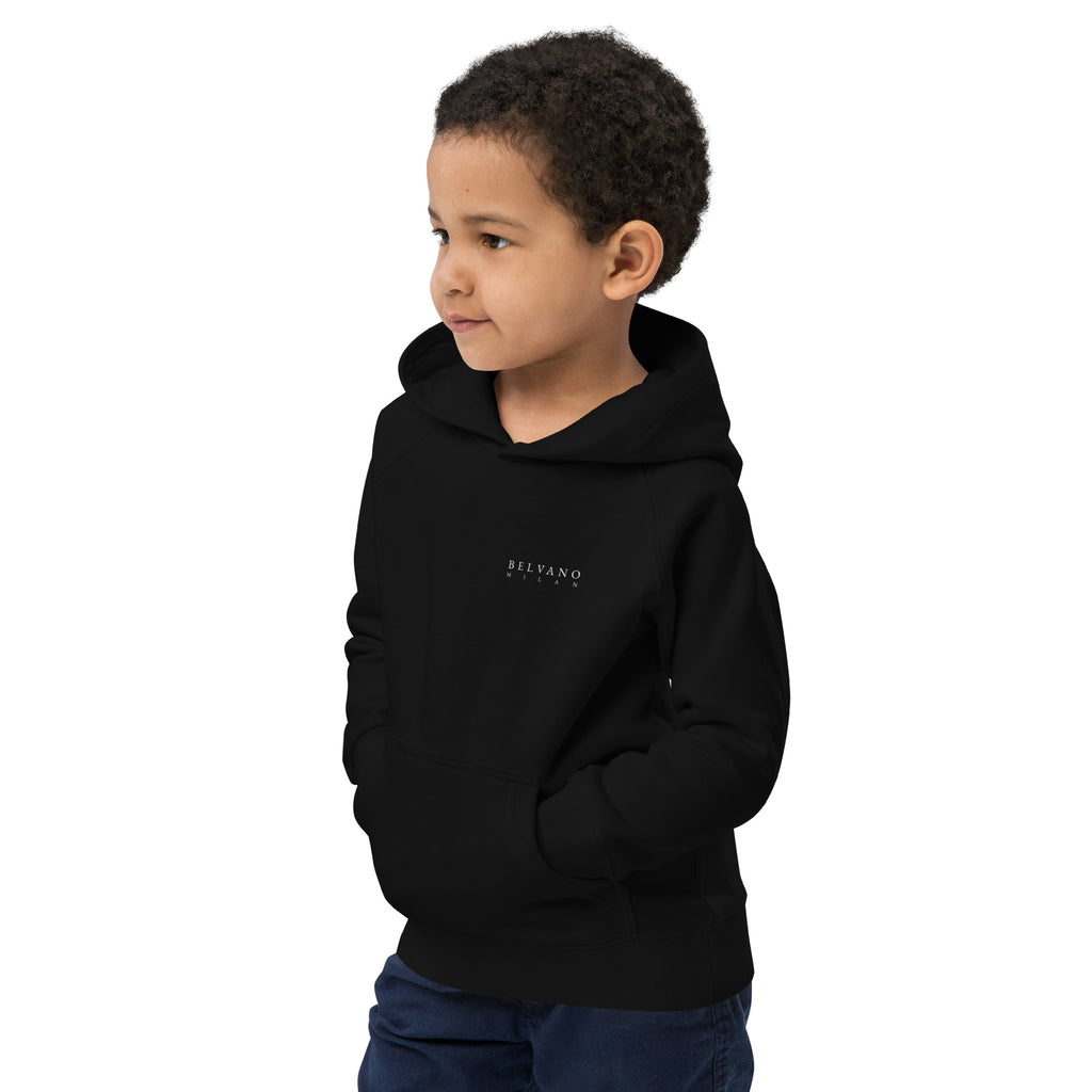 Black kids eco hoodie — BELVANO Milan
