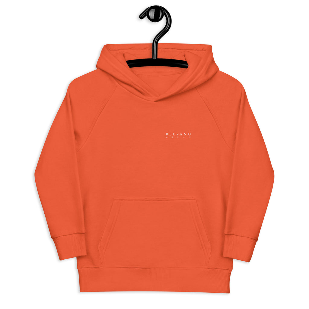 Burnt orange kids eco hoodie — BELVANO Milan
