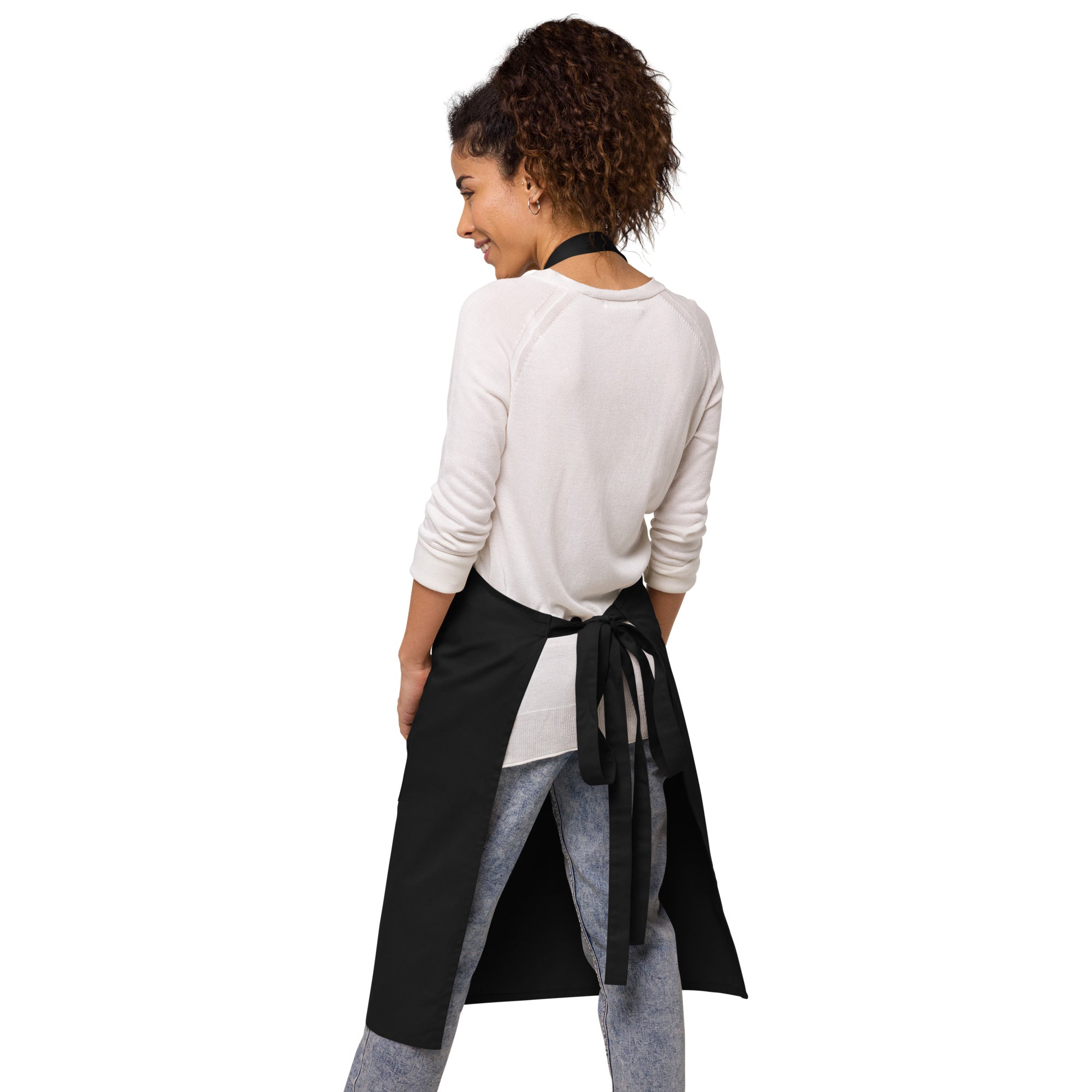 Black Organic cotton apron - BELVANO Milan