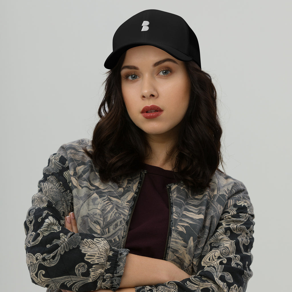 Black Trucker Cap - BELVANO Milan