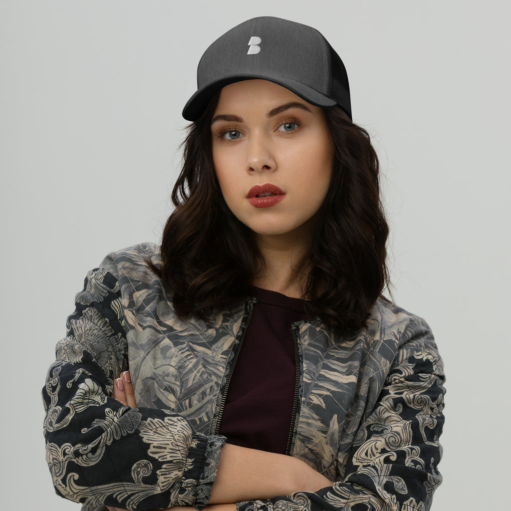 Dark Heather Gray Trucker Cap - BELVANO Milan