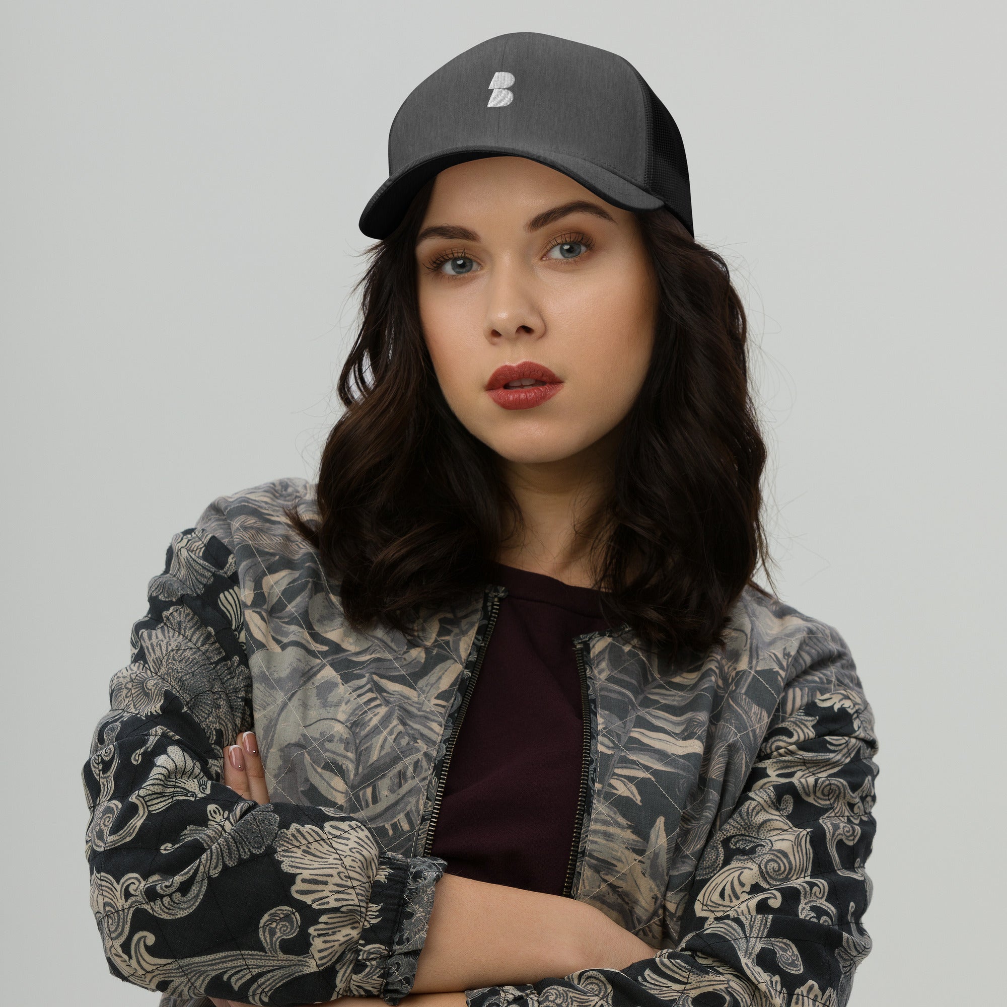 Dark Heather Gray Trucker Cap - BELVANO Milan