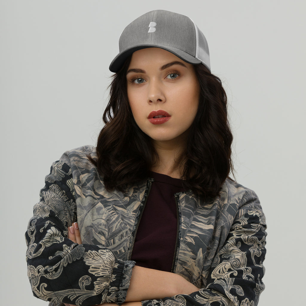 Heather Grey/White Trucker Cap - BELVANO Milan