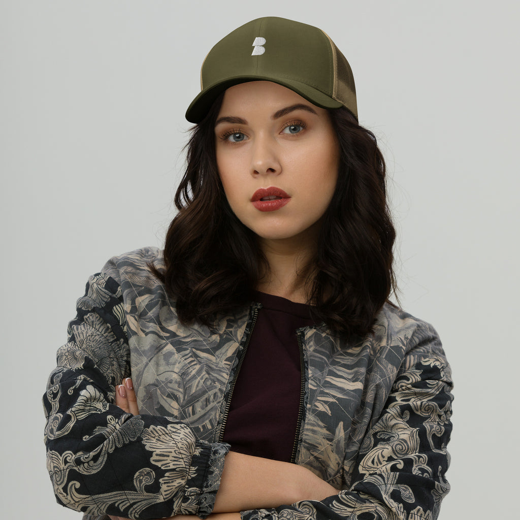 Moss/ Khaki Trucker Cap - BELVANO Milan