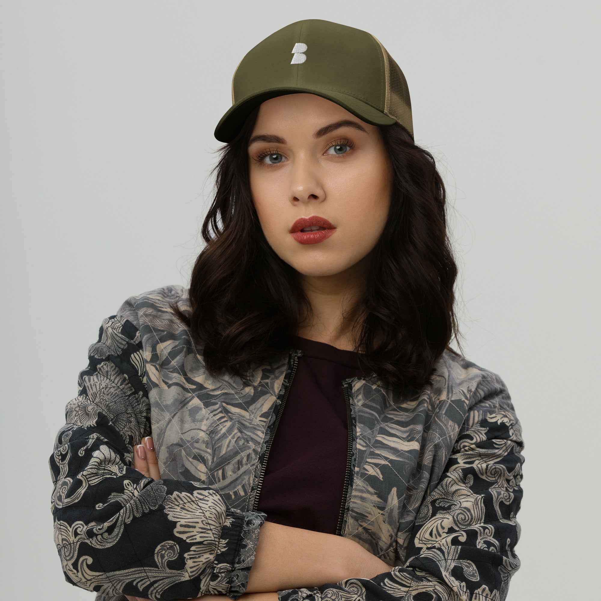 Moss/ Khaki Trucker Cap - BELVANO Milan