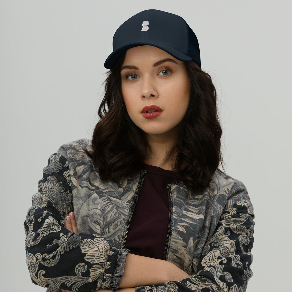Navy Trucker Cap - BELVANO Milan