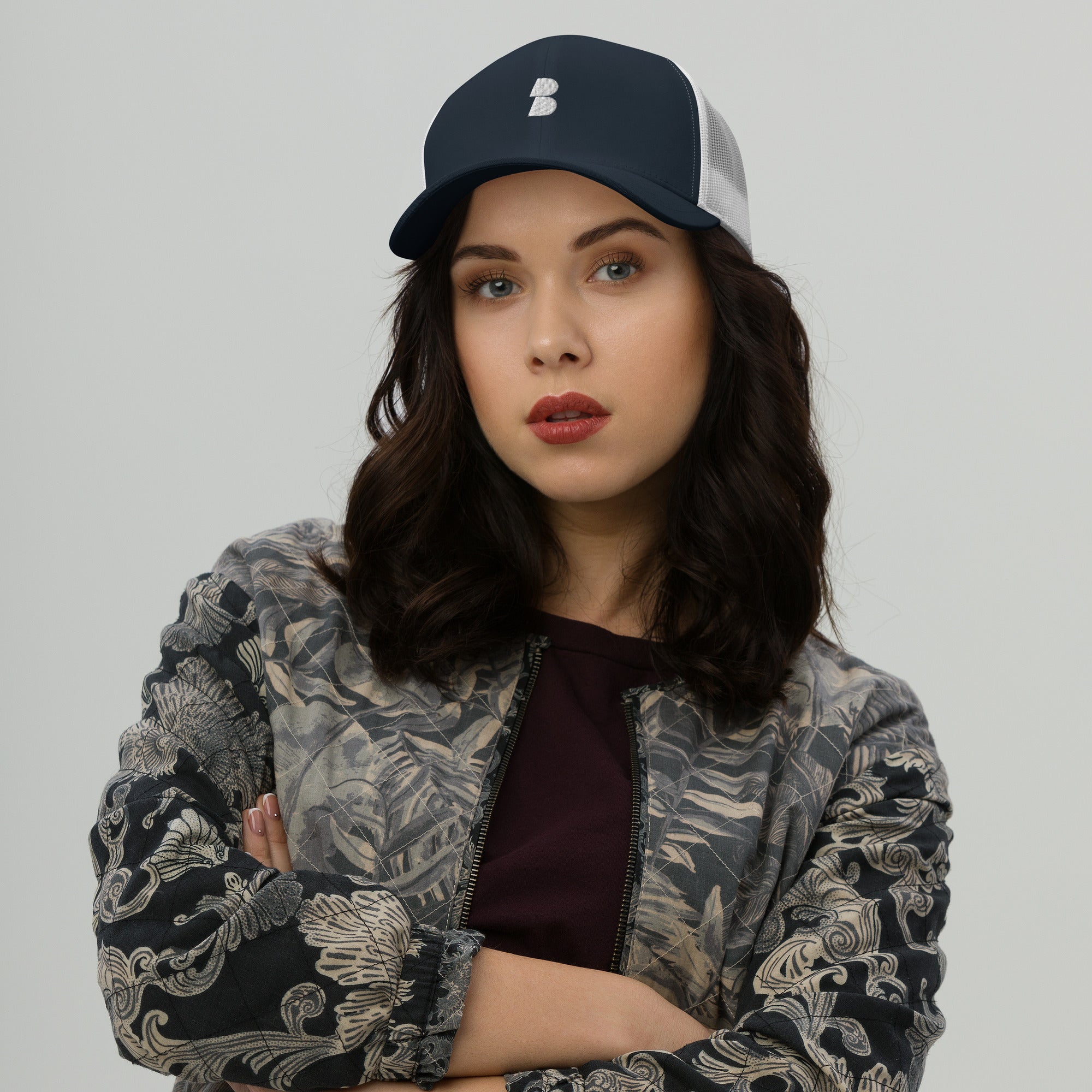 Navy/ White Trucker Cap - BELVANO Milan