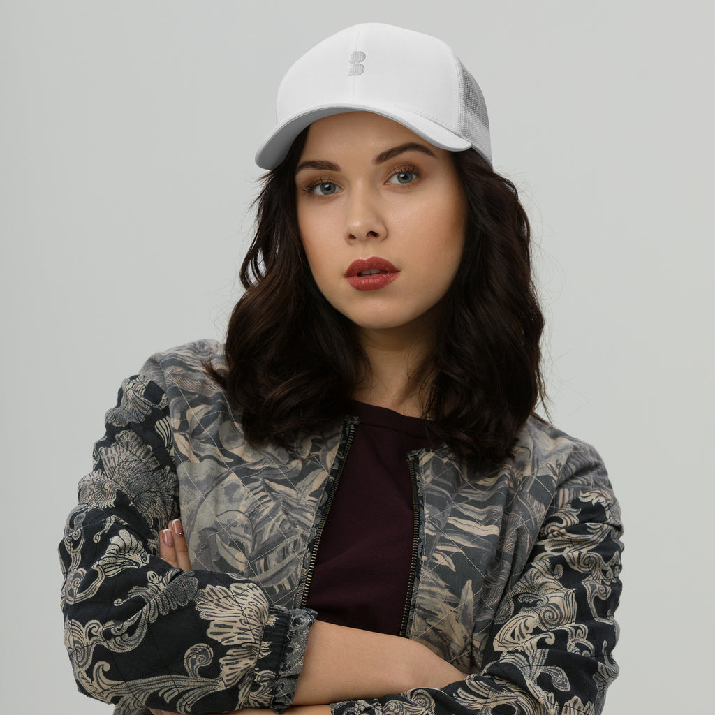 White Trucker Cap - BELVANO Milan