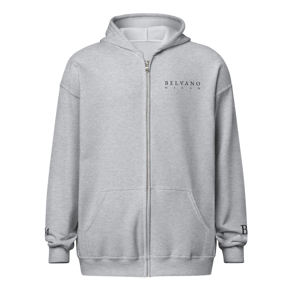 Gray Unisex heavy blend zip hoodie - BELVANO Milan