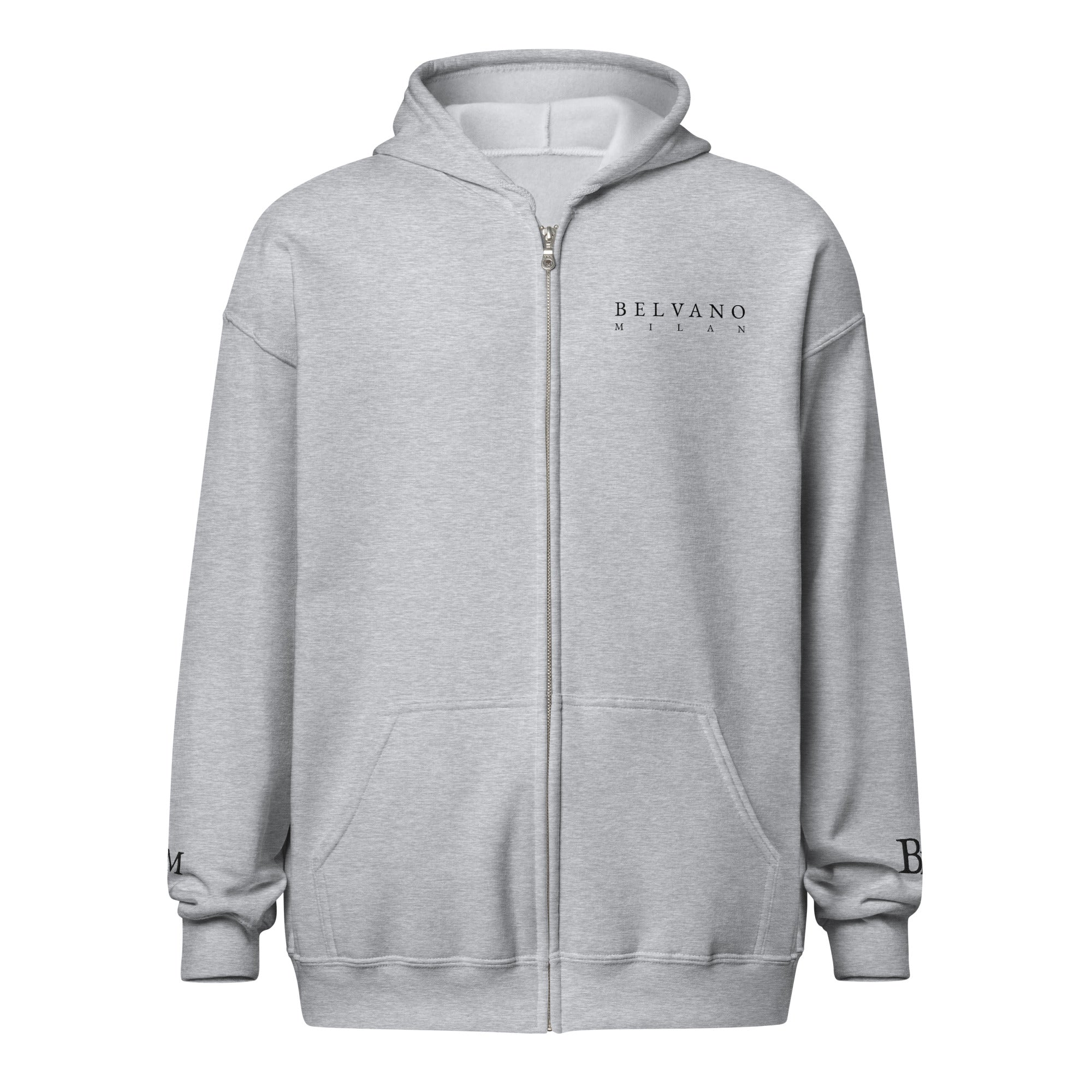 Gray Unisex heavy blend zip hoodie - BELVANO Milan