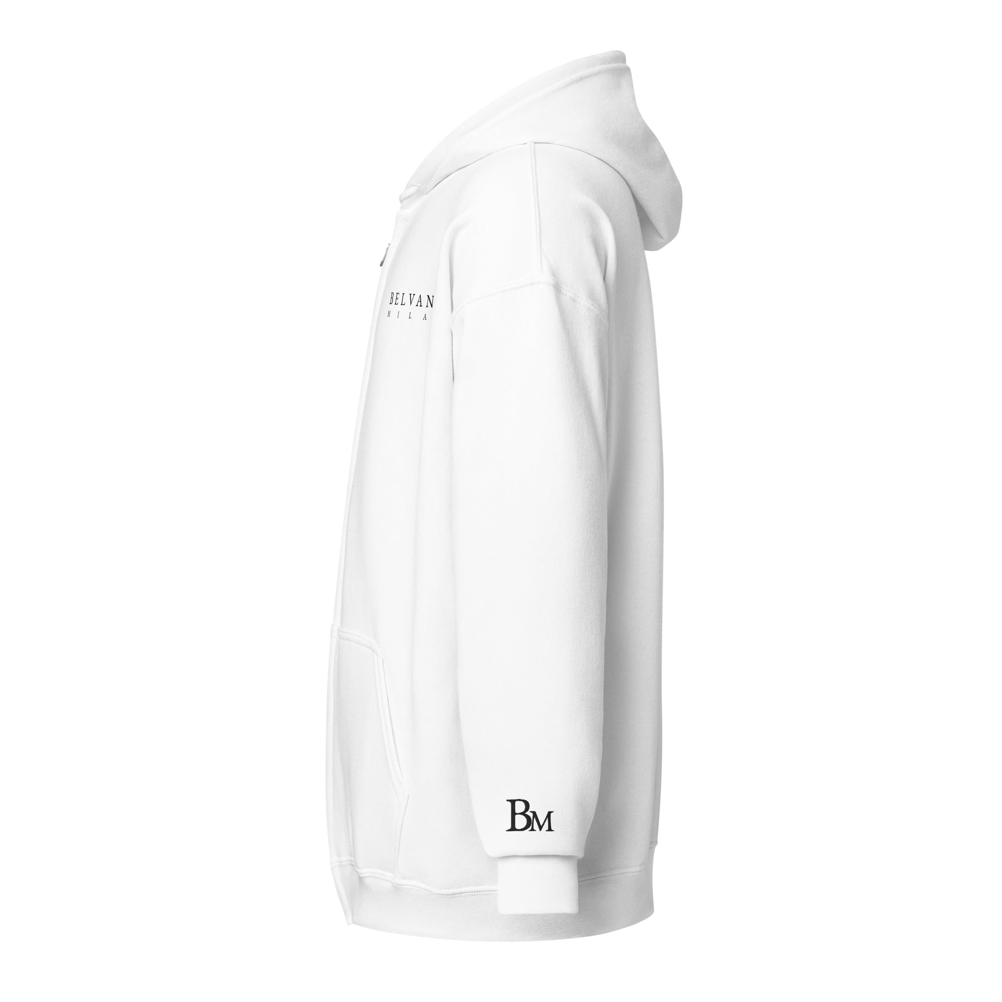 White Unisex heavy blend zip hoodie - BELVANO Milan