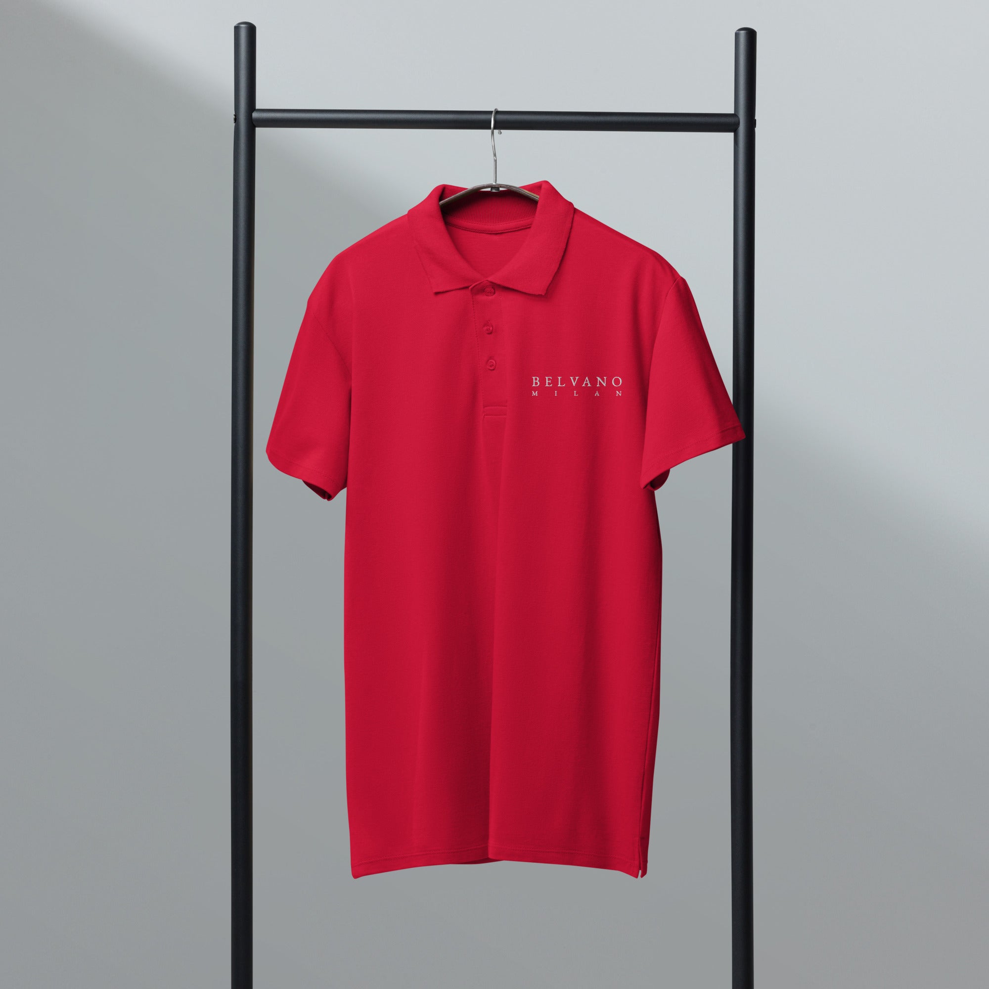 Red Premium pique polo shirt - BELVANO Milan