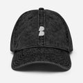 Black Vintage Cotton Twill Cap- BELVANO Milan