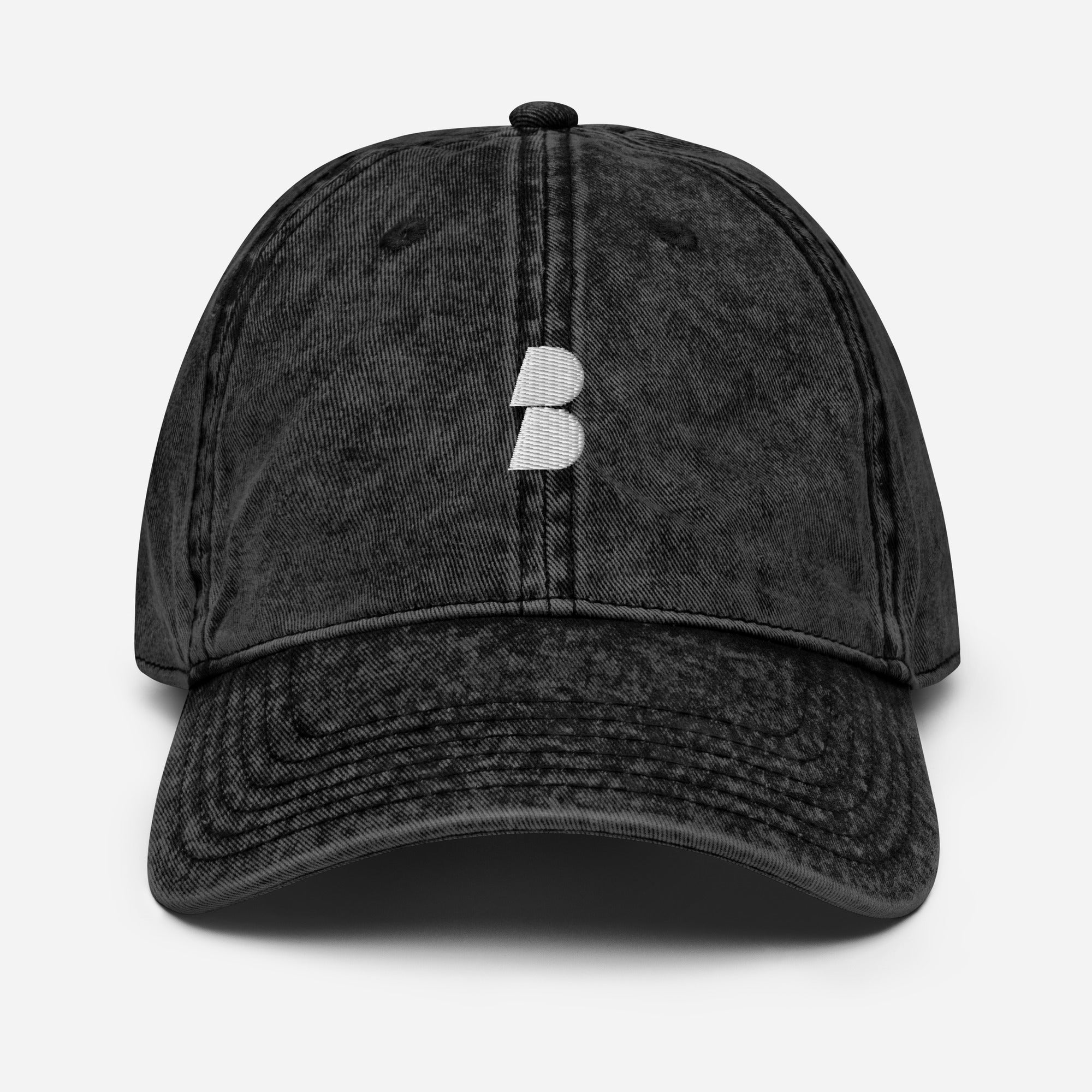 Black Vintage Cotton Twill Cap- BELVANO Milan