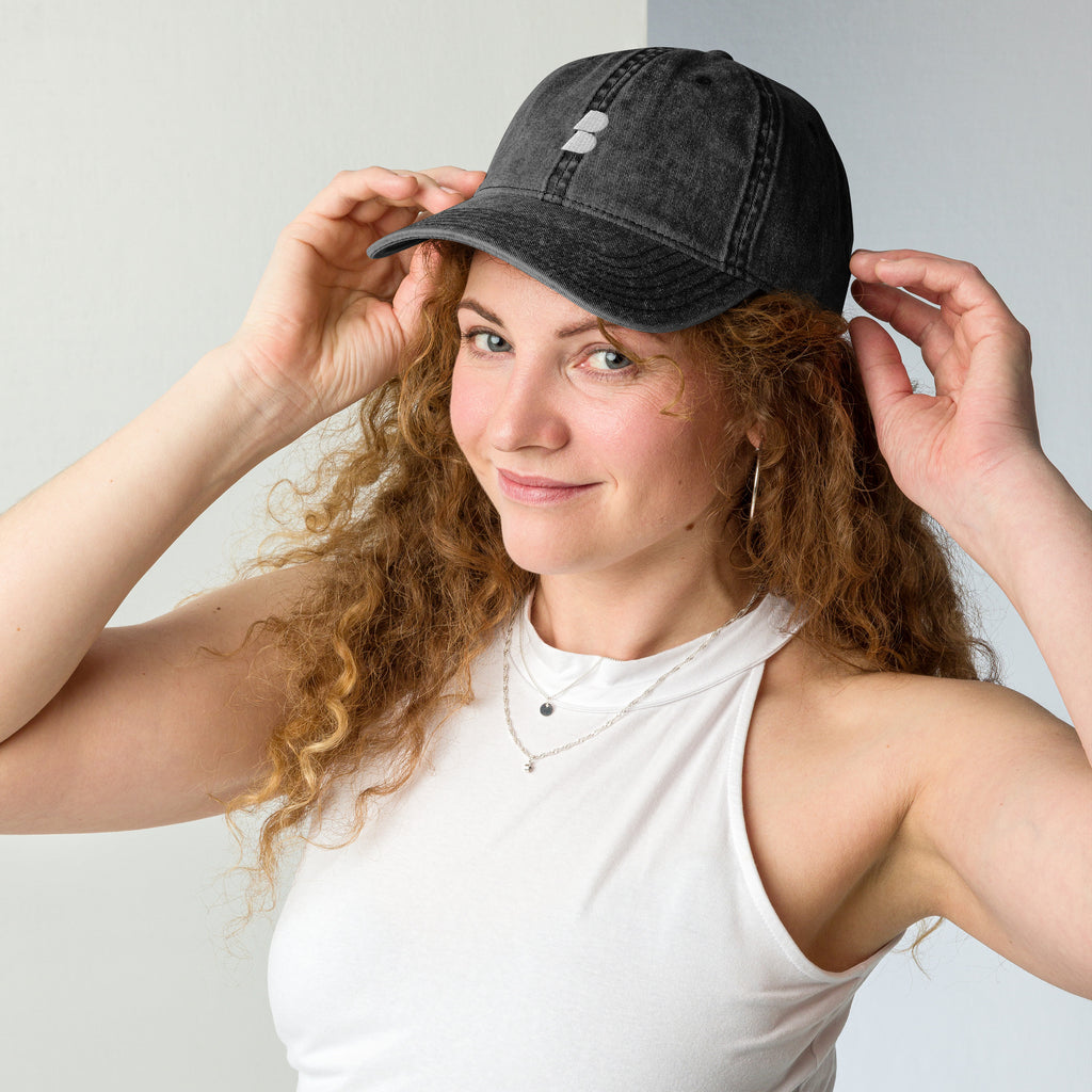 Black Vintage Cotton Twill Cap- BELVANO Milan