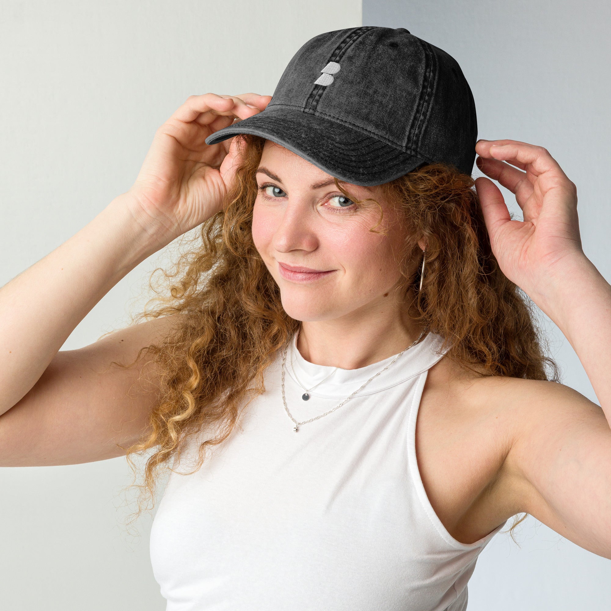 Black Vintage Cotton Twill Cap- BELVANO Milan