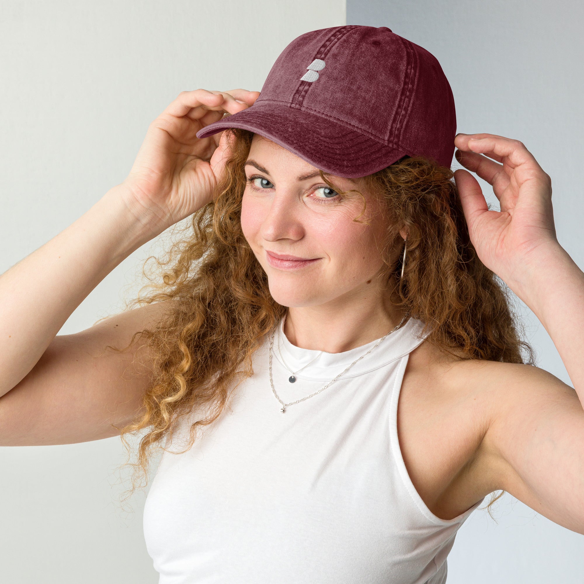 Maroon Vintage Cotton Twill Cap- BELVANO Milan