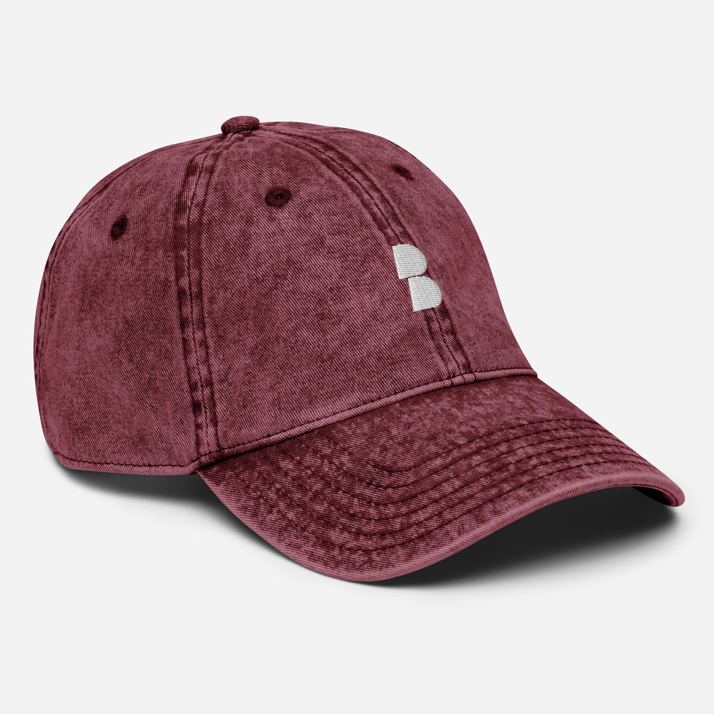 Maroon Vintage Cotton Twill Cap- BELVANO Milan
