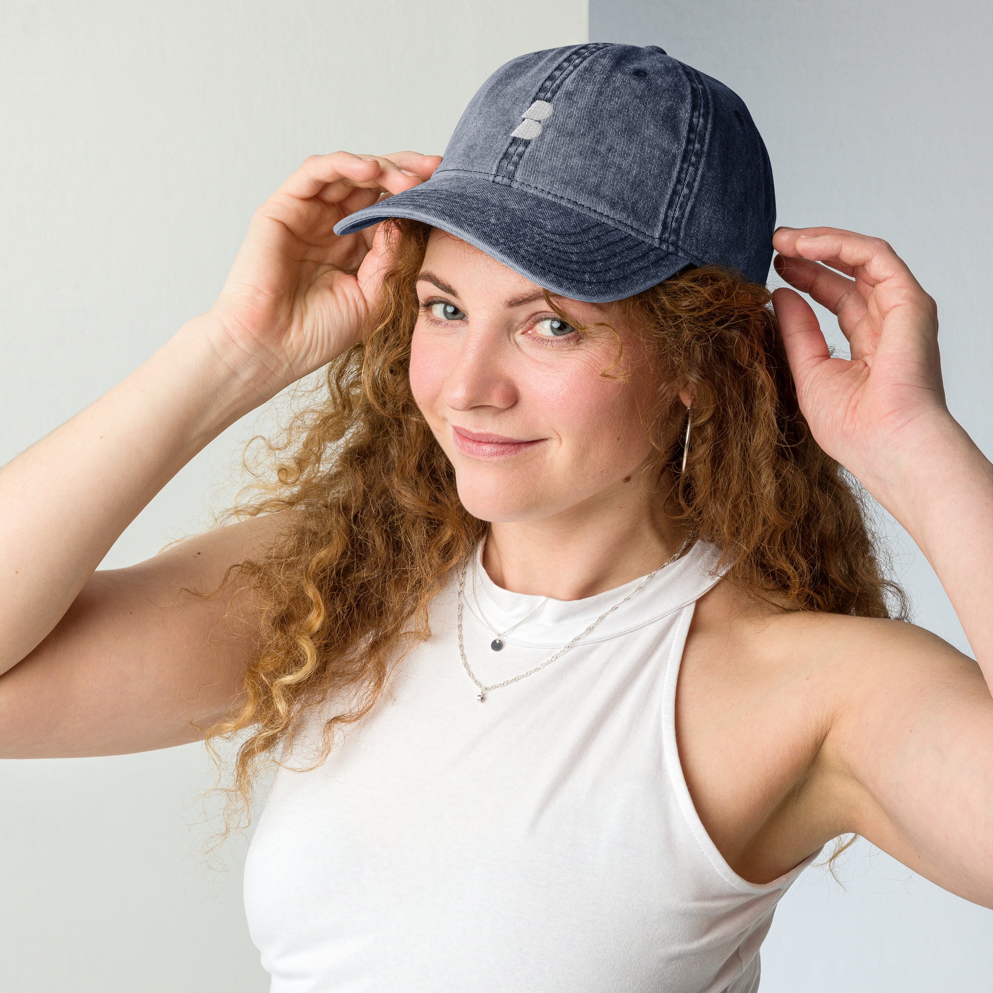 Navy Vintage Cotton Twill Cap- BELVANO Milan