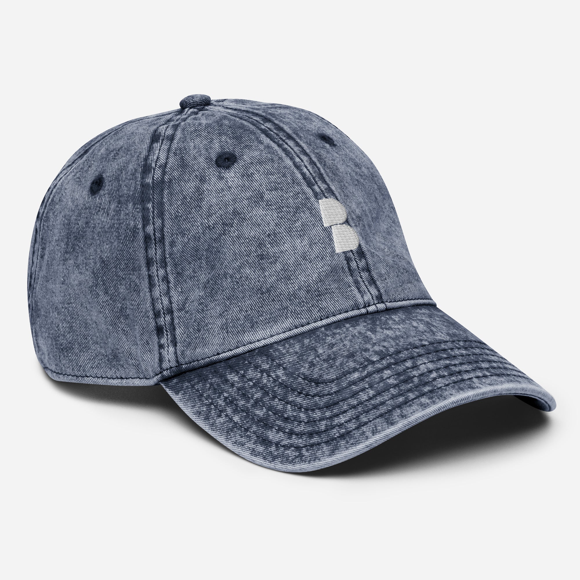 Navy Vintage Cotton Twill Cap- BELVANO Milan