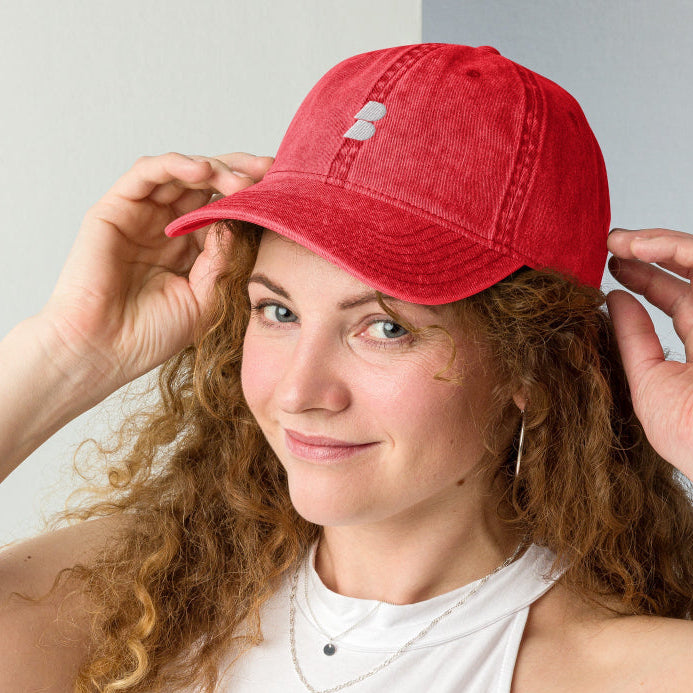 Red Vintage Cotton Twill Cap- BELVANO Milan