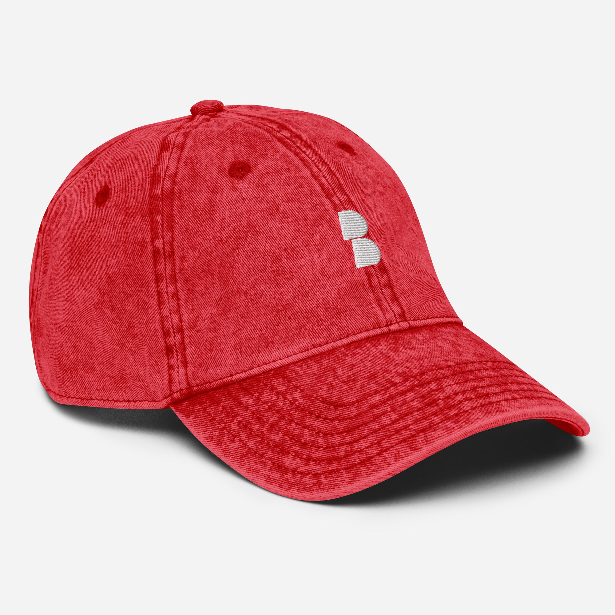 Red Vintage Cotton Twill Cap- BELVANO Milan