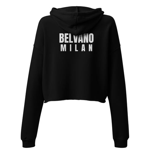 Black Crop Hoodie - BELVANO Milan