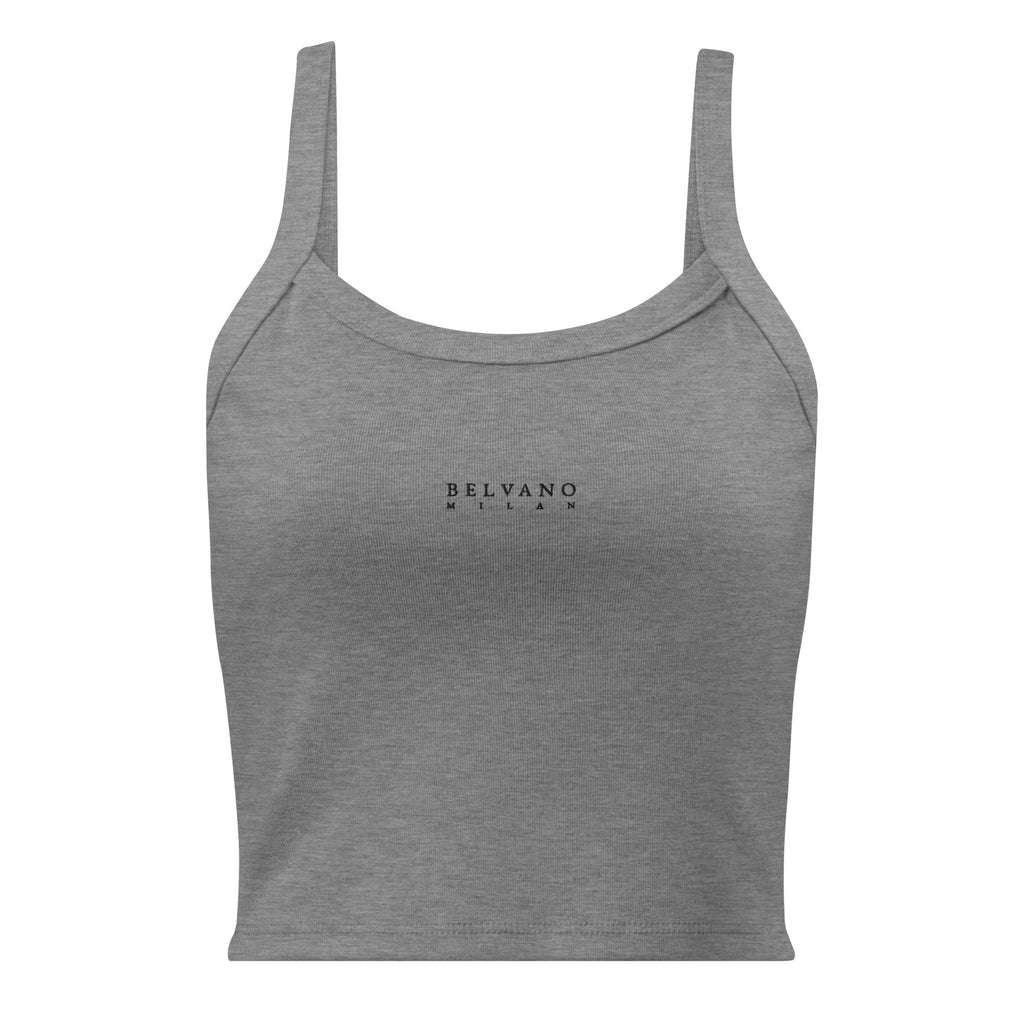 Grey Women’s micro-rib tank top - BELVANO Milan